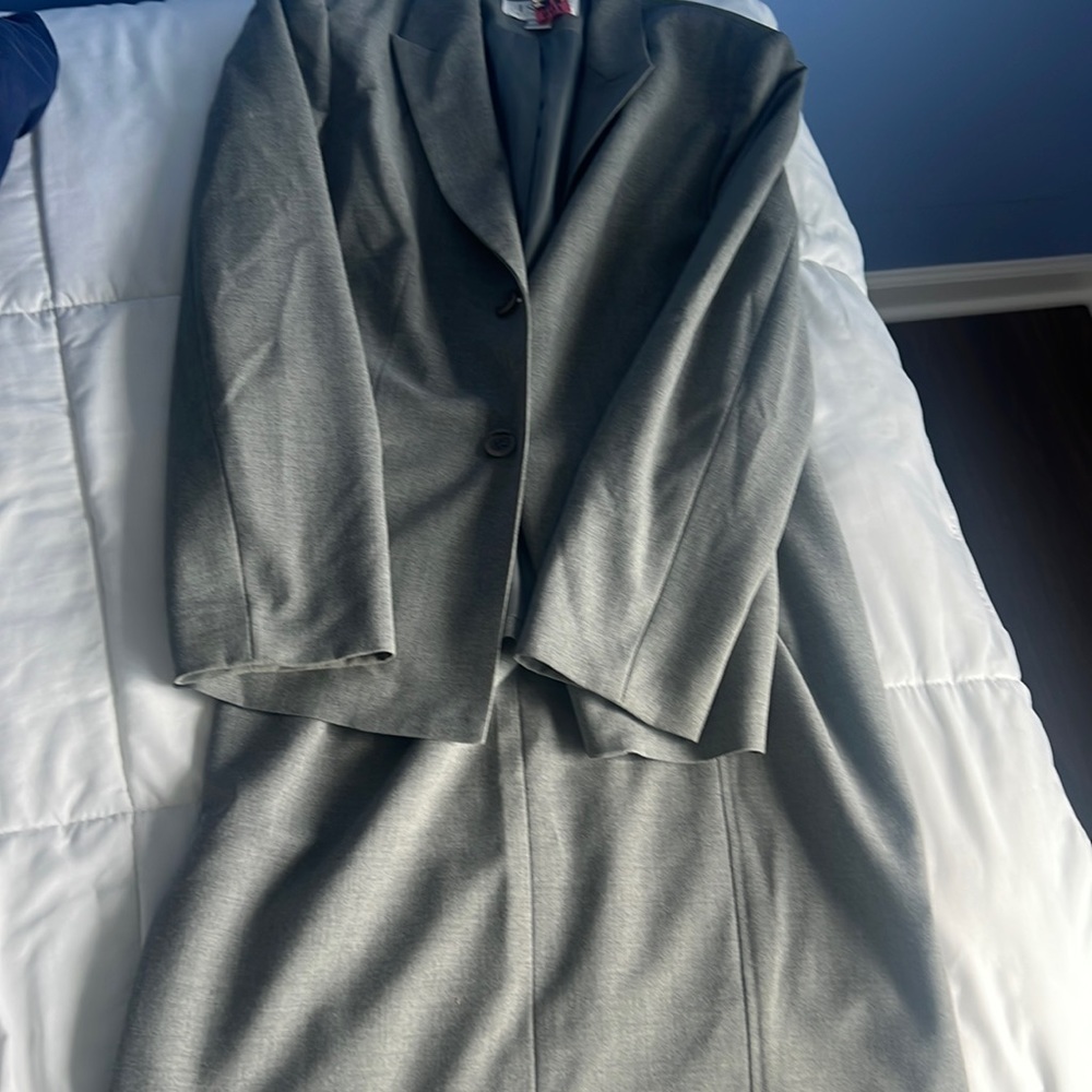Grey skirt suit